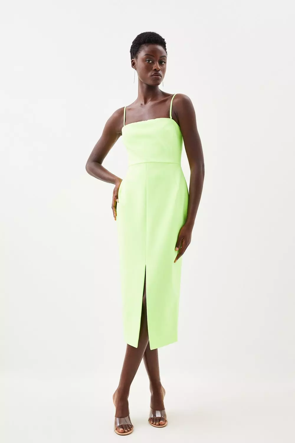 Lime green outlet strappy dress